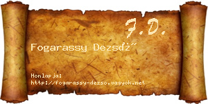 Fogarassy Dezső névjegykártya
