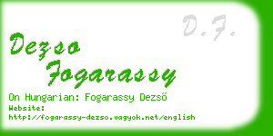 dezso fogarassy business card